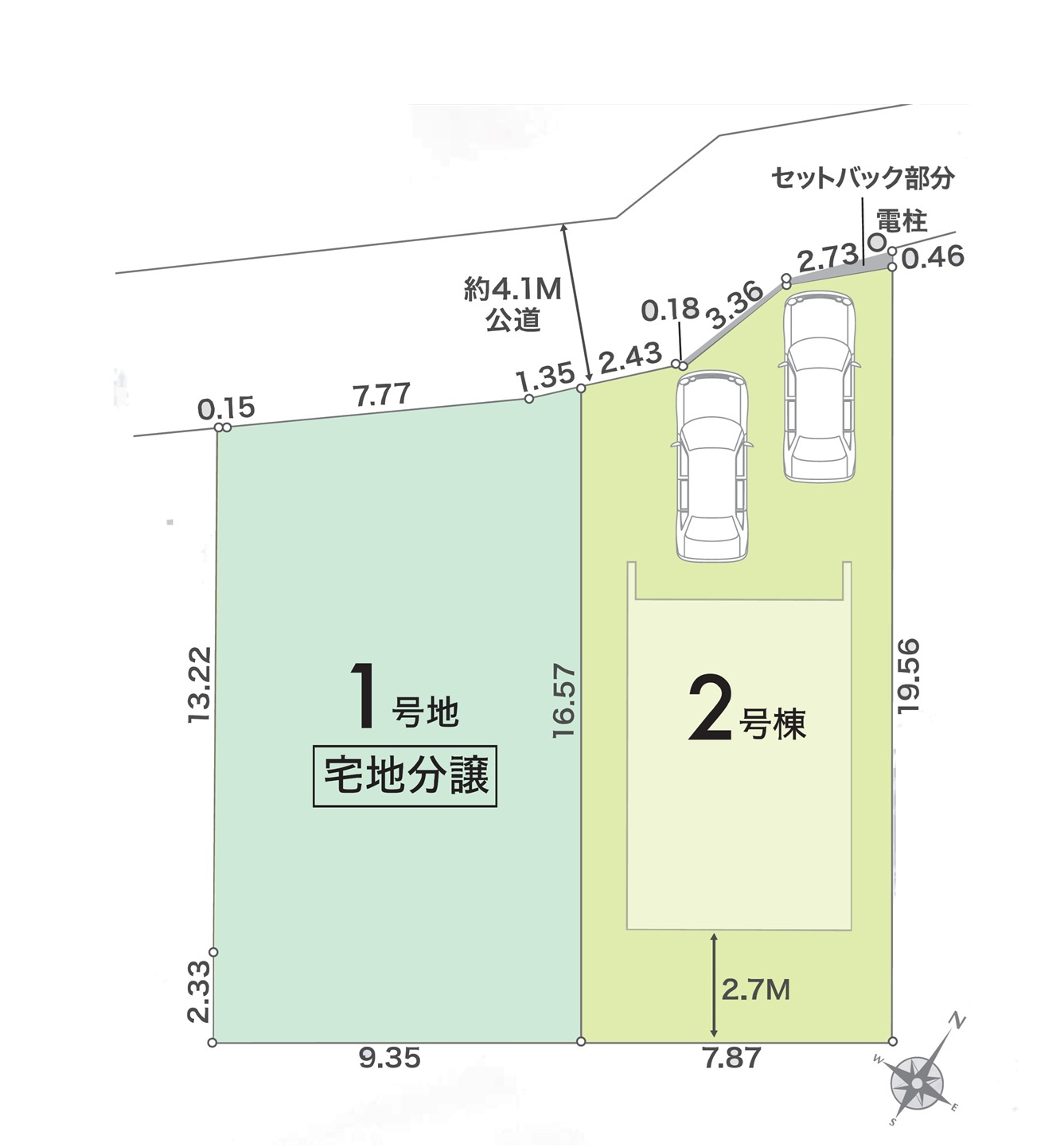 熊本市北区麻生田5丁目第1-2棟（2号棟）の区画図|配置図（2号棟）