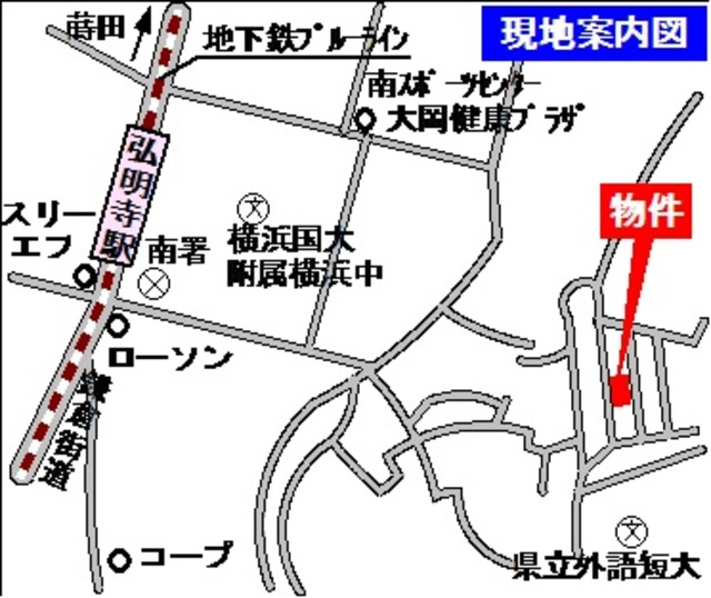 ＬＯＴＵＳ　ＶＩＥＷ大岡Ｂ棟の地図|閑静な住環境　近くにコミュニティバス停あり