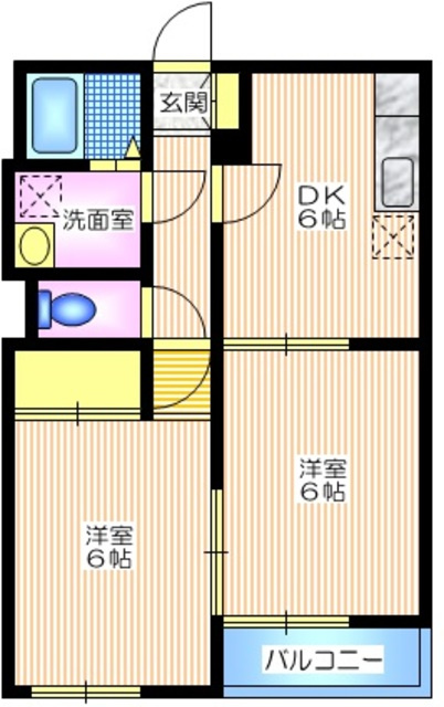ＬＯＴＵＳ　ＶＩＥＷ大岡Ｂ棟の間取り