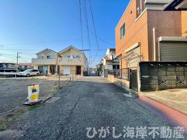 平塚市虹ケ浜　売地の前面道路含む現地写真|前面道路