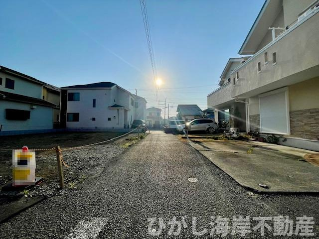 平塚市虹ケ浜　売地の前面道路含む現地写真|前面道路