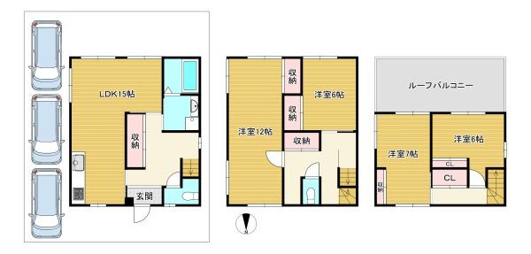【中古戸建】向日市森本町石田「向日町駅」4LDKの間取り