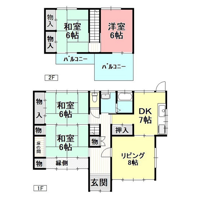岐阜市岩崎の一戸建ての間取り