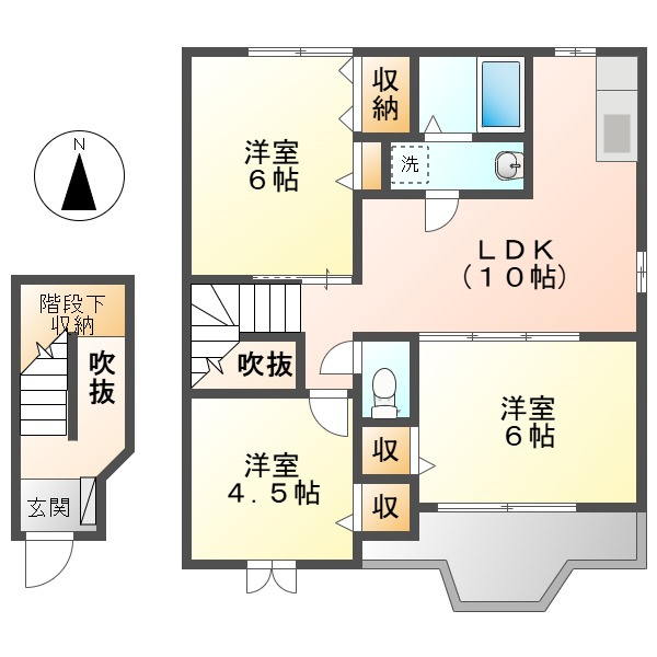 ファミールＦＵＪＩ　Ａの間取り