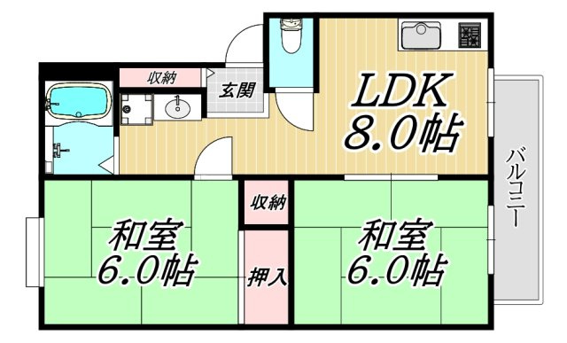 エクセル武庫川Ⅱの間取り