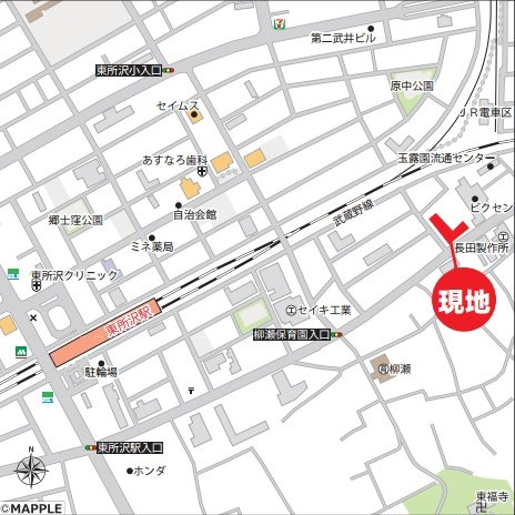 仲介手数料無料　モアステージ東所沢の地図