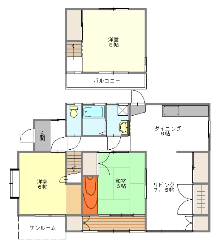 桜畠５丁目防長宅建借家の間取り