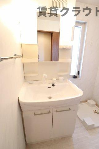 エスペランサAの独立洗面台|独立洗面台、小物を置くことができて便利です