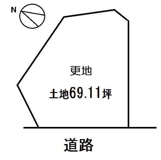 湖南市三雲　売土地69.11坪の区画図
