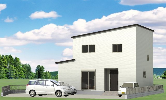 湖南市三雲　売土地69.11坪の外観パース|プラン建物　床面積110.95㎡　建物価格2163.7万円(税込)