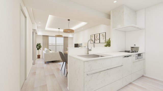 【キッチン】 | クレストフォルム上野グランステージ | ※完成予想CG写真になります。