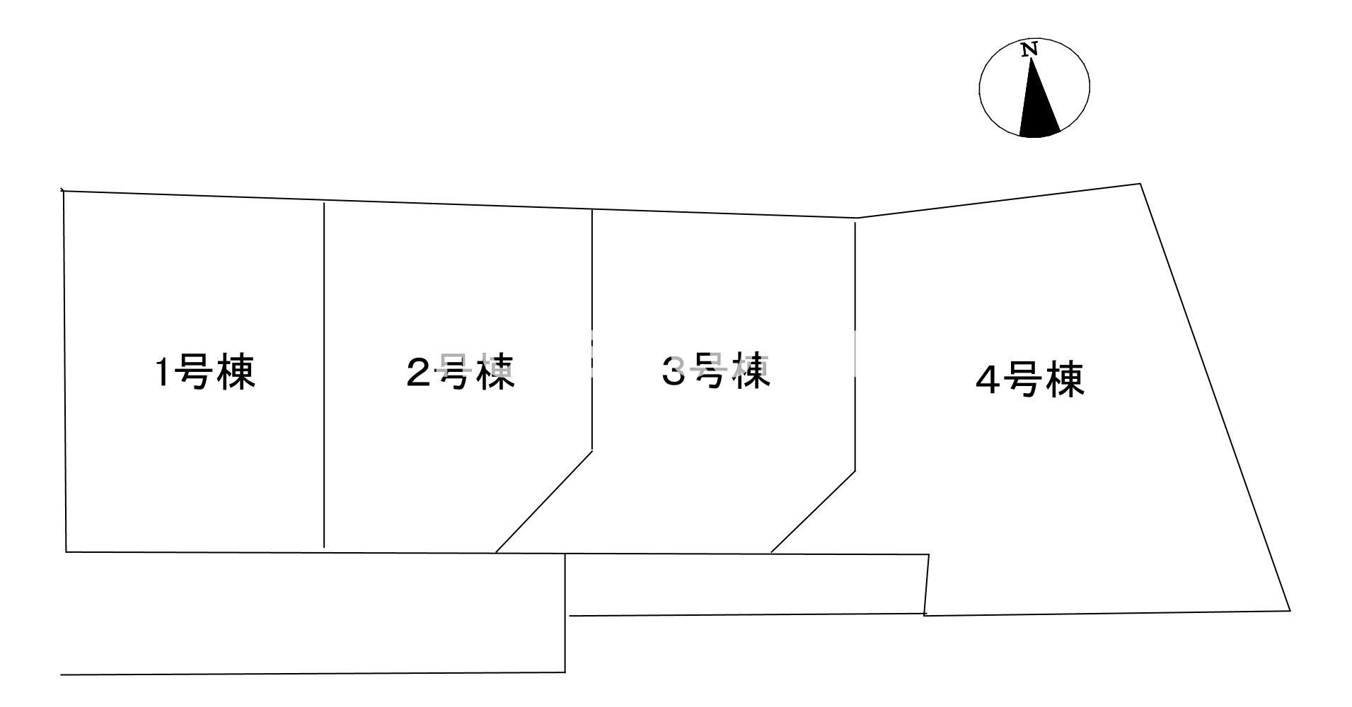 成田市並木町３期　１号棟の区画図