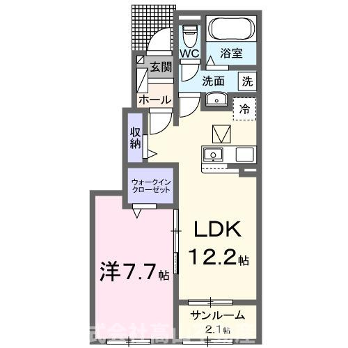 直方市大字感田のアパートの間取り