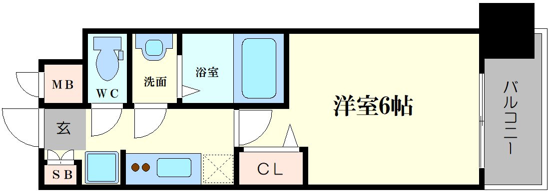 大阪市東成区東小橋１丁目の賃貸マンションの間取り