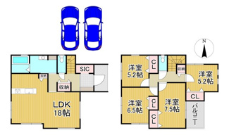 【間取り】 | 川西市多田院2丁目17の19　1号棟　新築一戸建て