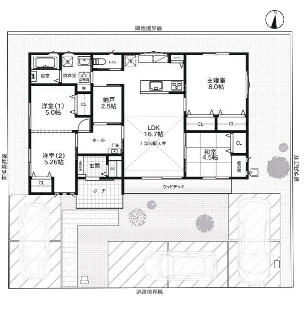 水戸市河和田1丁目　新築戸建　NO16の間取り
