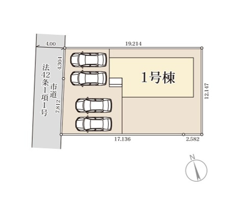 リーブルガーデン  水戸内原町　第10　限定1棟！の区画図|並列駐車可能です。内覧、気になる他の物件と合わせての現地ご案内も可能です。HPから、またお電話でも、お気軽にお問い合わせください。