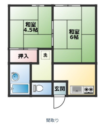 伊万里市脇田町のアパートの間取り