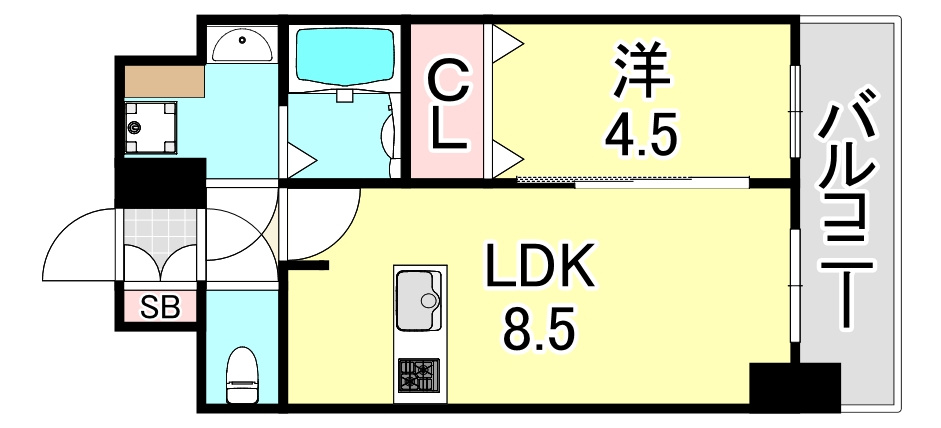 プレサンス新神戸駅前の間取り