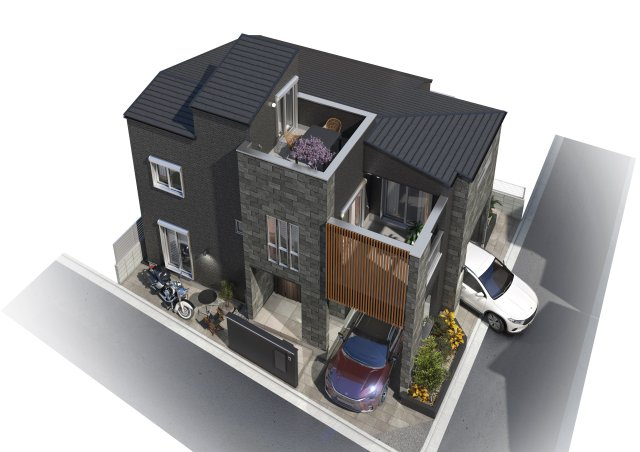 杉並区和泉1丁目 限定1棟の外観パース|生活にゆとりを演出するバルコニー+ルーフバルコニーつきの家
ともに水栓つきなのでアウトドアリビングや趣味のスぺ―スなど多目的にお使い頂けます