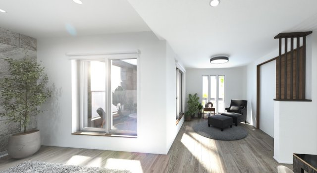 杉並区和泉1丁目 限定1棟の完成予想図|多面開口で明るく快適な27.9帖のLDK
将来的に壁で仕切ることが可能なフレキシブル設計
22.7帖のLDKと5.2帖の洋室に仕切れます
広々3LDKから部屋数を確保した4LDKに変更可能です