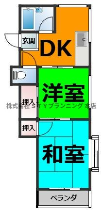 仲介手数料０円！グリーンハイツ明和の間取り