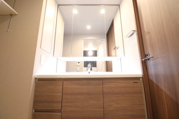 【独立洗面台】 | 【独立洗面台】大型サイズの洗面化粧台！造作棚を追加済みにつき、収納も豊富！