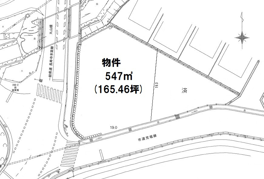 湖南市石部南6丁目　売土地165坪の土地図