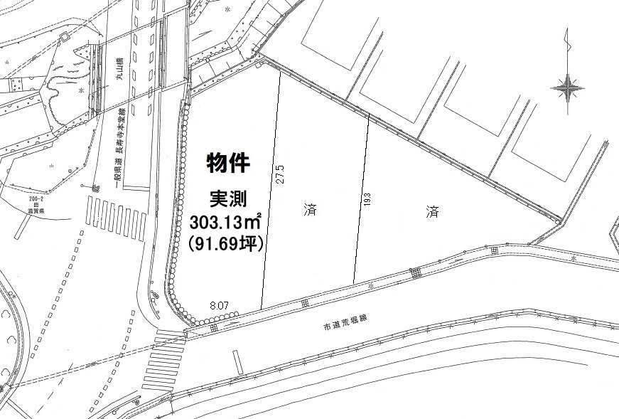 湖南市石部南6丁目　売土地91坪の土地図
