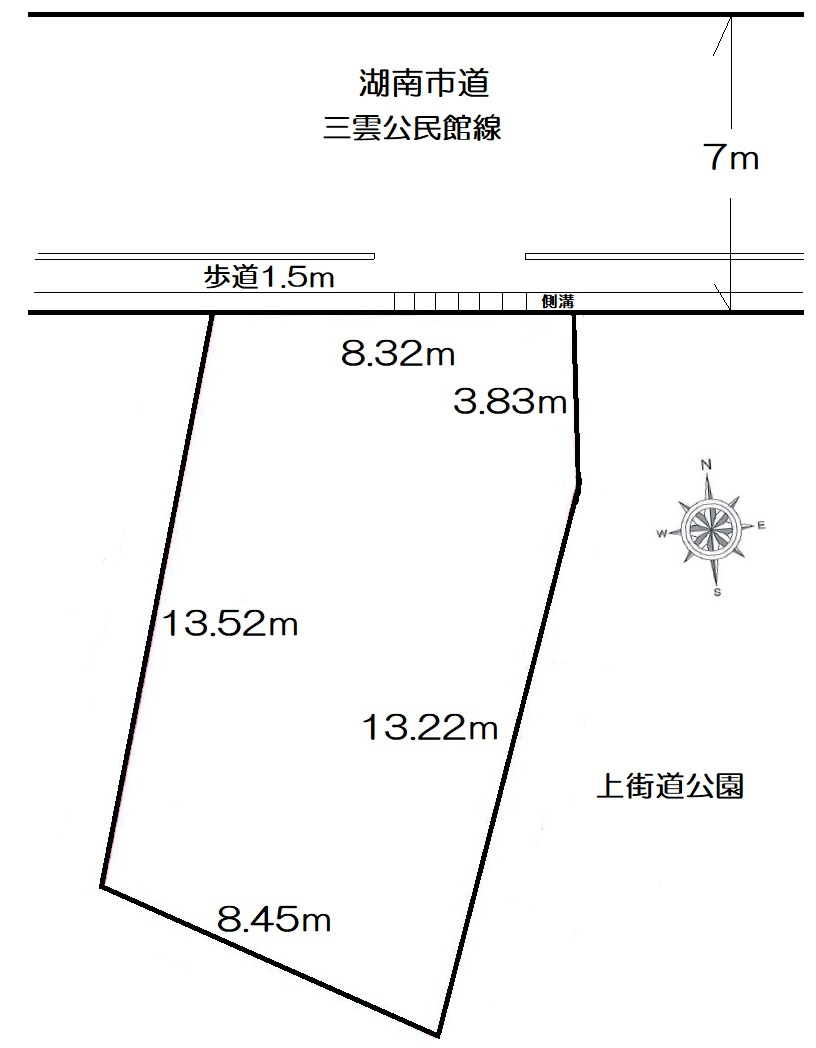 湖南市三雲　売土地350万円の区画図
