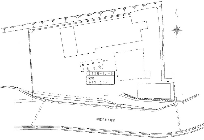 草津市岡本町　売土地の土地図