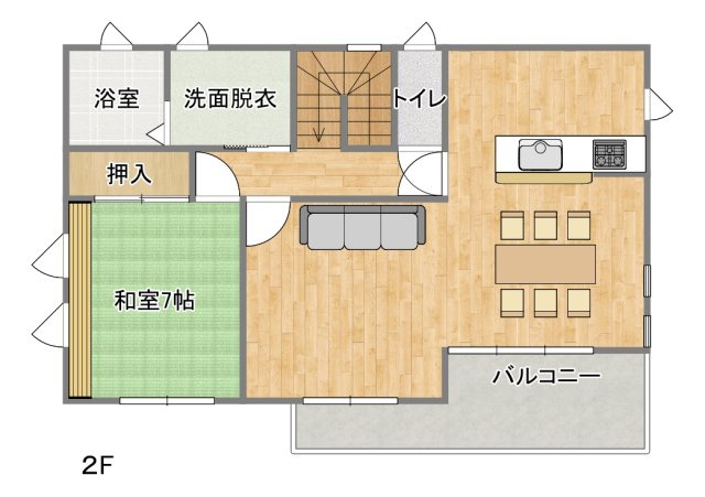 【4SLDK】中央台高久1丁目の間取り|２F