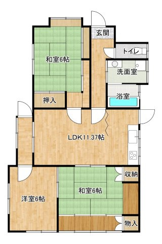 国分町中古住宅の間取り