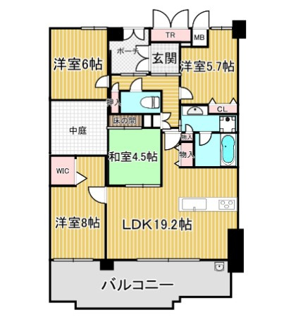 リヴェール富雄二番館の間取り
