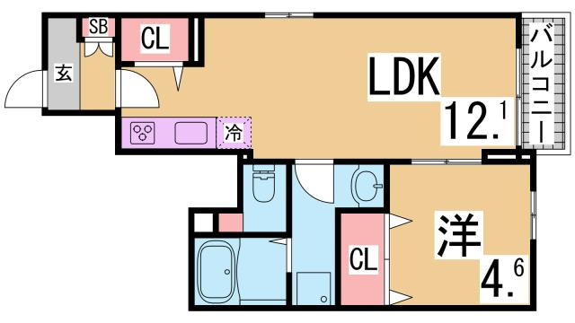 神戸市須磨区須磨浦通５丁目のアパートの間取り