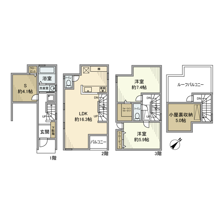 雑司が谷戸建の間取り