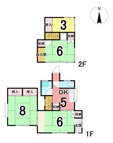 中古戸建　足利市家富町の間取り