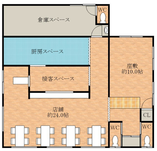 貝塚市地蔵堂　貸店舗事務所の間取り|93.07㎡