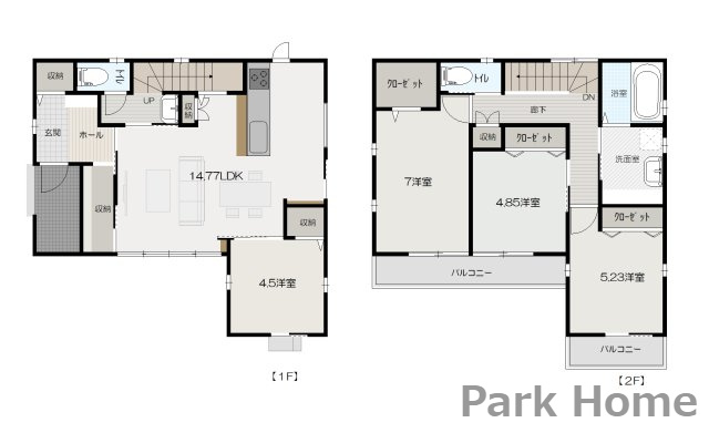高知市朝倉丙 F号地 新築戸建ての間取り