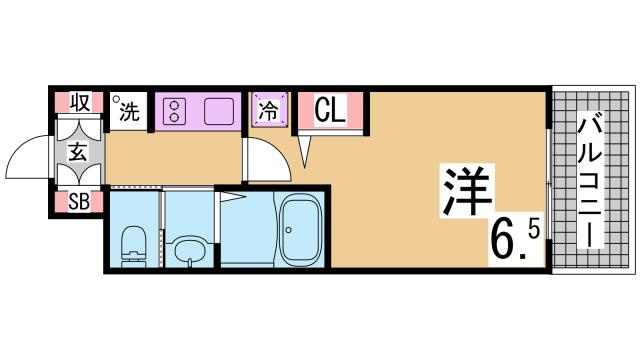 神戸市兵庫区佐比江町の賃貸マンションの間取り