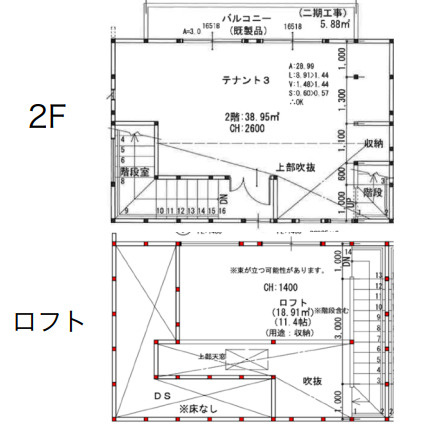 草津市若竹町の店舗一部の間取り