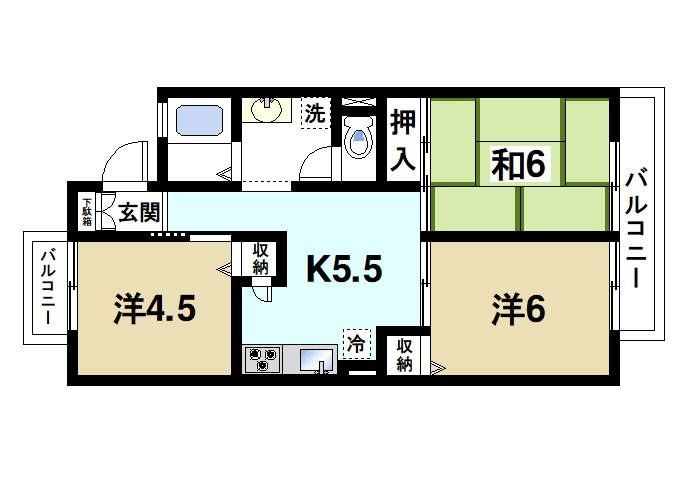 レスポワールⅠ（五条）の間取り|顔z区とも快適な生活を満喫できます