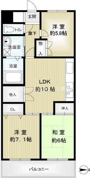ヒルズビラー須磨の間取り
