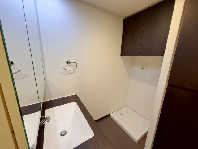 プレサンスロジェ松尾レーヴタワーのランドリースペース|洗濯機置き場