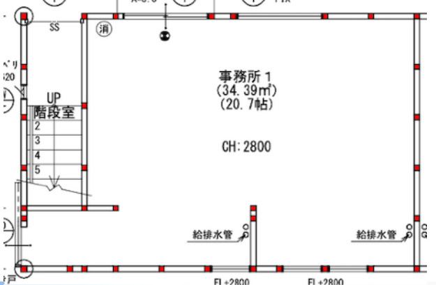 草津市若竹町の店舗一部の間取り