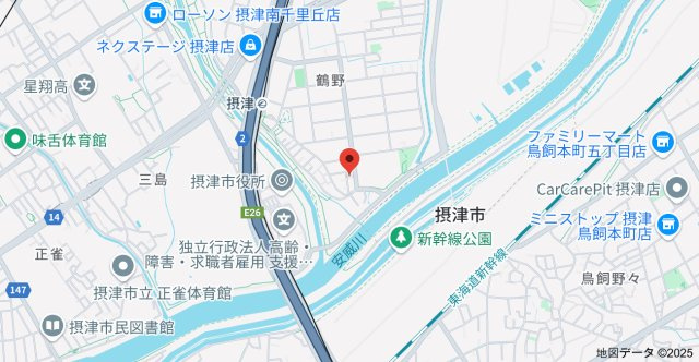 鶴野1丁目連棟貸家の地図