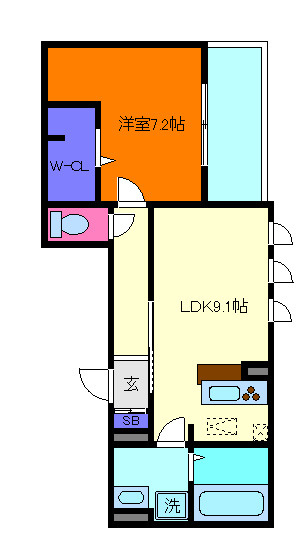エルフォルク新神戸の間取り