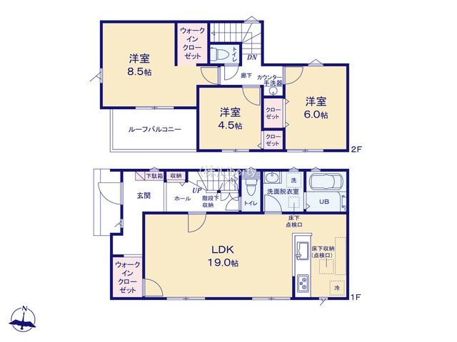 つくば市宝陽台24-2期　新築戸建の間取り