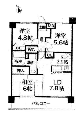 プレステージ南大久保　4階の間取り|3LDKです。