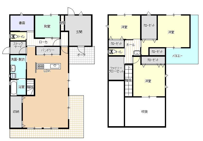 【No.7305】岩吉中古住宅/4LDKS/芝生の庭/P6台以上の間取り
